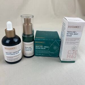 Biossance Squalene Serum, Toner, Repair Cream Retinal Full Size